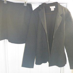 Woman's Pinstriped Blazer Mini Skirt Business Suit Combo